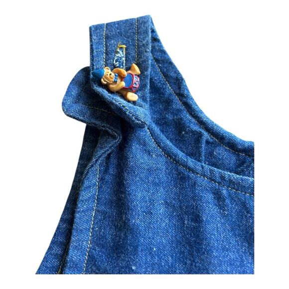 Vintage denim teddy bear kids dress 5-6 year - Picture 2 of 9